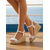 ieftine Espadrile-Sandale albe pentru femei cu platformă și dantelă - tocuri elegante cu platformă tip espadrilă și talpă învelită în iută pentru vacanțe în croazieră, petreceri de vară &amp;ținute de resort insulare