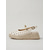 billige Espadrille sandaler-hvite dameespadriller med utskjæring og wedges - retro, uthulede skinnsko med platå og ankelstropp for strandferier og øycruise &amp;sommerferieklær