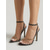 abordables Sandalias de tacón-Sandalias de tacón de aguja negras para mujer con tiras de cadena: elegantes sandalias de tacón alto para cócteles y eventos nocturnos.