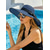economico Accessori per le vacanze-Elegante cappello da sole a tesa larga da donna – cappello di paglia estivo da spiaggia con fiocco nero, protezione UV, cappello pieghevole e morbido per vacanze, feste in giardino e viaggi