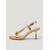 tanie Sandały na obcasie-Damskie metaliczne złote sandały na obcasie typu slingback - eleganckie sandały na szpilce z odkrytymi palcami i kokardą na wieczorne przyjęcie, dla gości weselnych &amp;luksusowa odzież wypoczynkowa