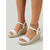 ieftine Espadrile-Sandale albe pentru femei cu platformă și dantelă - tocuri elegante cu platformă tip espadrilă și talpă învelită în iută pentru vacanțe în croazieră, petreceri de vară &amp;ținute de resort insulare