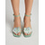 economico Sandali con tacco-Sandali da donna con tacco alto verde menta – scarpe con tacco a fantasia floreale perfette per cene in resort, feste in spiaggia e vacanze estive