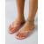 billiga Slide Sandaler-damfärgade, glansiga flip-flops i livfullt rödt - eleganta sandaler i lackskinn för strandsemester och sommarens poolpartyn &amp;tropiska utflykter