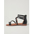 abordables Sandales Gladiateur-Sandales plates à brides tressées noires pour femmes - sandales gladiateur confortables avec bride pour les orteils et fermeture éclair à l'arrière, idéales pour les vacances en plein air et les