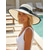 economico Accessori per le vacanze-Elegante cappello da sole a tesa larga da donna – cappello di paglia estivo da spiaggia con fiocco nero, protezione UV, cappello pieghevole e morbido per vacanze, feste in giardino e viaggi