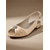 ieftine Mireasă-Pantofi de mireasă cu toc jos, din satin, tip slingback, pentru femei, cu vârful deschis și decorațiuni cu cristale, pentru mireasă, domnișoară de onoare și invitată la nuntă