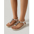 billiga Platta sandaler-vita boho string sandaler för kvinnor - eleganta platta sandaler med juvelbesatt strass och elastisk fotledsrem för ösemester, strandkryssning &amp;sommarort