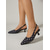 abordables Retro de los años 50-Zapatos de tacón bajo estilo años 50 con estampado de lunares, estilo retro, con punta afilada y tira elástica en el talón, ideales para fiestas rockabilly y galas de té. &amp;ropa elegante para la