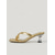 abordables Sandales à talons-Escarpins dorés métallisés pour femme - sandales chics à bout carré et talon bloc transparent, avec bride entre-doigts, idéales pour une soirée ou un cocktail. &amp;vêtements de villégiature de luxe
