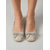 billige Pumps med blokkhæl-kvinners perle &amp;Slingback-sko med lav hæl og strass - elegant hagefest for brudepiker og bryllupsgjester