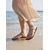 cheap Flat Sandals-Women's Rose Gold Strappy Sandals - Boho Beach Flats with Rhinestone Feather Detail &amp; Ankle Strap for Tropical Vacations, Island Getaways &amp; Summer Cruises