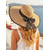 economico Accessori per le vacanze-Elegante cappello da sole a tesa larga da donna – cappello di paglia estivo da spiaggia con fiocco nero, protezione UV, cappello pieghevole e morbido per vacanze, feste in giardino e viaggi