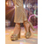 cheap 1970s Disco &amp; Hippie-Women's 1970s Retro Disco Gold Glitter Sandals - Metallic Platform Chunky High Heels with Elegant Knot Detail &amp; Ankle Strap for Nightclub Parties, Dance Galas &amp; Festive Events
