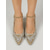 levne Slingback lodičky-Dámské třpytivé zlaté lodičky s rolákovým podpatkem, křišťálovou výzdobou a geometrickým sochařským podpatkem - sexy architektonické podpatky na večírky