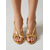 tanie Sandały na obcasie-Damskie metaliczne złote sandały na obcasie typu slingback - eleganckie sandały na szpilce z odkrytymi palcami i kokardą na wieczorne przyjęcie, dla gości weselnych &amp;luksusowa odzież wypoczynkowa