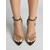 abordables Sandalias de tacón-Sandalias de tacón de aguja negras para mujer con tiras de cadena: elegantes sandalias de tacón alto para cócteles y eventos nocturnos.
