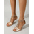 abordables Sandales à talons-Sandales à brides en T en or rose pailleté pour femmes, avec talons carrés transparents - des chaussures sexy et scintillantes pour les fêtes et la vie nocturne