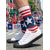 abordables Accessoires-Chaussettes montantes patriotiques pour hommes - mélange de coton, motif drapeau américain &amp;Chaussettes à motifs de billets de banque américains pour le 250e anniversaire de l'indépendance, la fête