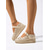 olcso Espadrille szandál-női fehér kivágott platform Mary Janes - retró üreges műbőr espadrille ékcipő pánttal nyári üdülőhelyre, tengerparti nyaraláshoz &amp;hétköznapi viselet
