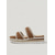economico Sandali espadrilles-Sandali espadrillas boho da donna - ciabatte con plateau a doppio cinturino in camoscio marrone con cuciture intrecciate, ideali per resort all'aperto e vacanze al mare. &amp;festa in piscina