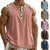 abordables Camisetas sin mangas de gimnasio-Hombre Camiseta sin mangas Top Camisetas Interiores Camisa sin mangas Sin Mangas Henley Verano Plano Moda Design Básico Botones Vacaciones Calle Noche Negro Rosa Azul Marino Camiseta superior para