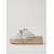 baratos Sandálias de espadrille-Sandálias espadrille de plataforma femininas com estampa de bolinhas - estilo retrô branco &amp;Tamancos plataforma de lona preta para férias na praia, cruzeiros pelas ilhas &amp;roupas de resort de verão