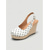 economico Décolleté con plateau-Espadrillas con zeppa da donna bianche a pois - décolleté con plateau in raso e cinturino posteriore, perfette per vacanze su isole e feste estive in giardino. &amp;viaggi in crociera