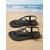 cheap Women-Women's Black Beach Sandals - Waterproof EVA T-Strap Flip Flops with Black Stone Detail &amp; Ankle Strap for Beach Vacation, Poolside &amp; Tropical Cruise