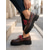 voordelige Damesinstappers &amp; loafers-Stoere donkerbruine loafers voor dames - casual platform bootschoenen met contrasterende rode veters &amp;Stevige zool voor dagelijks gebruik, zoals wandelen en woon-werkverkeer. &amp;streetwear