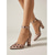 voordelige Pumps met blokhak-Dames pumps met stippenpatroon van satijn - elegante pumps met spitse neus en blokhak, voorzien van een enkelbandje, perfect voor dagelijks gebruik op kantoor of retrofeestjes. &amp;chique urban outfits