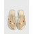 cheap Slide Sandals-Women's Metallic Gold Flip Flops - Boho Beach Sandals with Multi-Color Gemstone Charms &amp; Rhinestone Detail for Luxury Hotel Pools, Island Vacations &amp; Summer Getaways