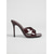 abordables Sandales à talons-Sandales à talons hauts en cuir verni noir pour femme - élégantes mules à bout carré et brides croisées avec talon aiguille, parfaites pour le bureau au quotidien et les soirées. &amp;sorties estivales
