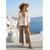 baratos Sandálias de Plataforma-Mules femininas com plataforma e listras arco-íris - sandálias anabela boho com tira transparente e detalhes de tachas, perfeitas para férias em ilhas paradisíacas e resorts de praia tropicais.