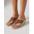 baratos Sandálias de espadrille-Sandálias espadrille femininas marrons com plataforma - elegantes chinelos de dedo com renda de crochê e plataforma alta, perfeitas para férias na ilha e cruzeiros na praia. &amp;resort de verão