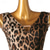 baratos vestido de competição-Dança salsa vestido de dança latina estampa de leopardo babados treinamento feminino sem mangas alto elastano