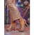 cheap 1970s Disco &amp; Hippie-Women's 1970s Disco Platform Sandals - Rose Gold Glitter High Heels with Chunky Block Heel &amp; Ankle Strap for Studio 54 Parties, Nightclub Dancing &amp; Retro Galas