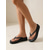 voordelige Vrouwen-Dames zwarte platform slippers met stippen - chique sandalen met sleehak en stippenpatroon voor strandvakanties en zomerse zwembadfeestjes &amp;reizen naar tropische resorts