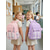 abordables Mochilas para Niños y Adolescentes-Mochila escolar a cuadros para niñas, mochila de poliéster de gran capacidad con múltiples bolsillos, linda mochila escolar rosa de viaje con compartimento para computadora portátil, resistente al