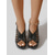 voordelige Platform Sandalen-Damesschoenen met zwarte lakleren plateauhakken en dikke zolen - opvallende feestschoenen voor het uitgaansleven, clubklare peep toe hakken, mode voor avondjes uit