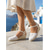 levne Espadrilky-Dámské bílé háčkované krajkové espadrilky na klínku - boho sandály na platformě s dutou špičatou špičkou a zapleteným páskem přes kotník pro tropickou dovolenou na pláži, letní svatby &amp;ostrovní pobyty