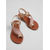 cheap Flat Sandals-Women's Rose Gold Strappy Sandals - Boho Beach Flats with Rhinestone Feather Detail &amp; Ankle Strap for Tropical Vacations, Island Getaways &amp; Summer Cruises