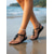 cheap Women-Women's Black Beach Sandals - Waterproof EVA T-Strap Flip Flops with Black Stone Detail &amp; Ankle Strap for Beach Vacation, Poolside &amp; Tropical Cruise