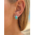 economico Accessori per le vacanze-Orecchini a tartaruga da donna: eleganti orecchini placcati in argento con intarsio turchese, perfetti per la spiaggia e la moda estiva, accessori casual e per le vacanze.