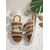 economico Sandali espadrilles-Sandali espadrillas boho da donna - ciabatte con plateau a doppio cinturino in camoscio marrone con cuciture intrecciate, ideali per resort all'aperto e vacanze al mare. &amp;festa in piscina
