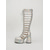 abordables Botas con plataforma-Botas gladiadoras holográficas plateadas para mujer: calzado llamativo para fiestas nocturnas, botas de tacón alto para discoteca.