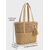 billige Reise- og feriebager-Dame bohemsk vevd toteveske, khaki beige strandveske med stor kapasitet og dusk-sjarm for strandferie, reise, daglig fritidsbruk