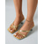 abordables Sandales à talons-Escarpins dorés métallisés pour femme - sandales chics à bout carré et talon bloc transparent, avec bride entre-doigts, idéales pour une soirée ou un cocktail. &amp;vêtements de villégiature de luxe