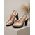 olcso Slingback pumpák-női pezsgőarany színű, slingback cipők - elegáns, magassarkú, platformos &amp;ékszer medál üzleti alkalmi viseletre, irodai megbeszélésekre &amp;szakmai munkahelyi események