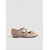 voordelige Pumps met blokhak-Champagnekleurige satijnen ballerina's voor dames - elegante Mary Janes met vierkante neus en gekruiste bandjes. &amp;Strikje als accent voor dagelijks gebruik op kantoor, casual chic. &amp;stadswandelingen